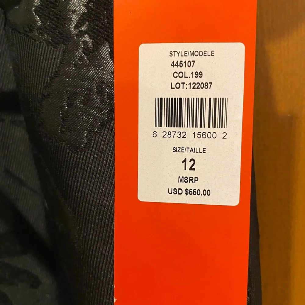 Brand New,RARE,Monique Lhuillier Black Floral Formal Long Dress,Size 12 - Picture 5 of 7